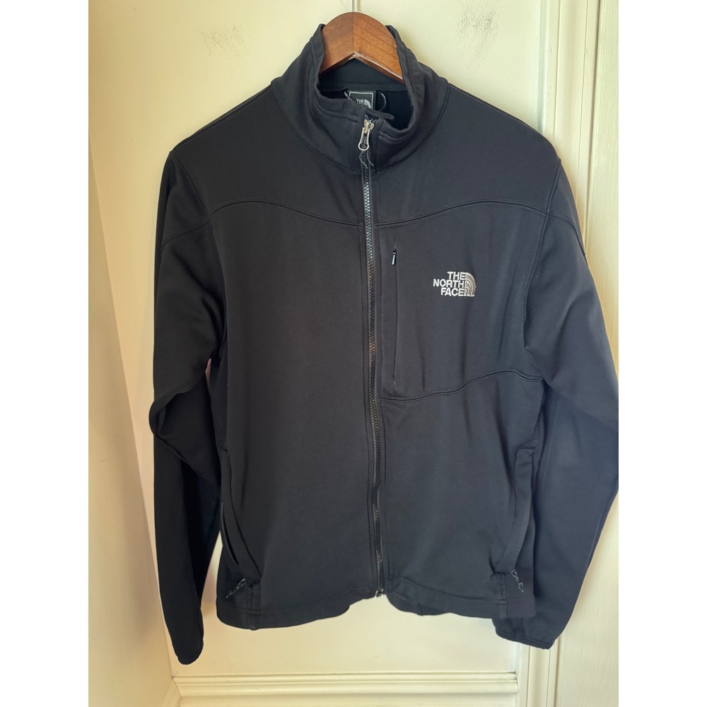 The North Face TKA Stretch Softshell Jacket Black Full Zip Mens Small